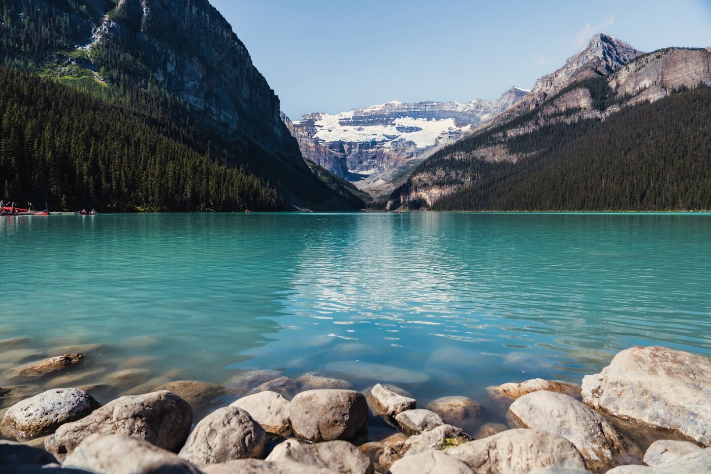 A turquoise mountain lake in the Canadian Rockies